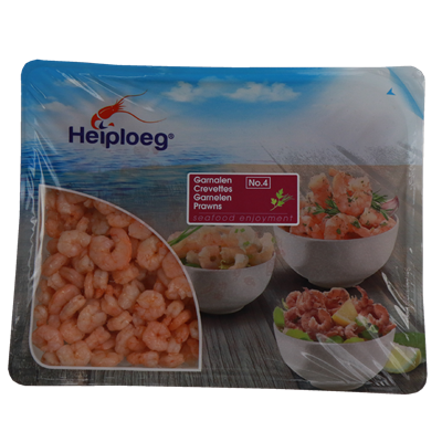 Zacht wit bolletje Roze Garnalen.