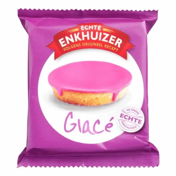 Echte Enkhuizer Glacé Roze Koeken  55 gram.
