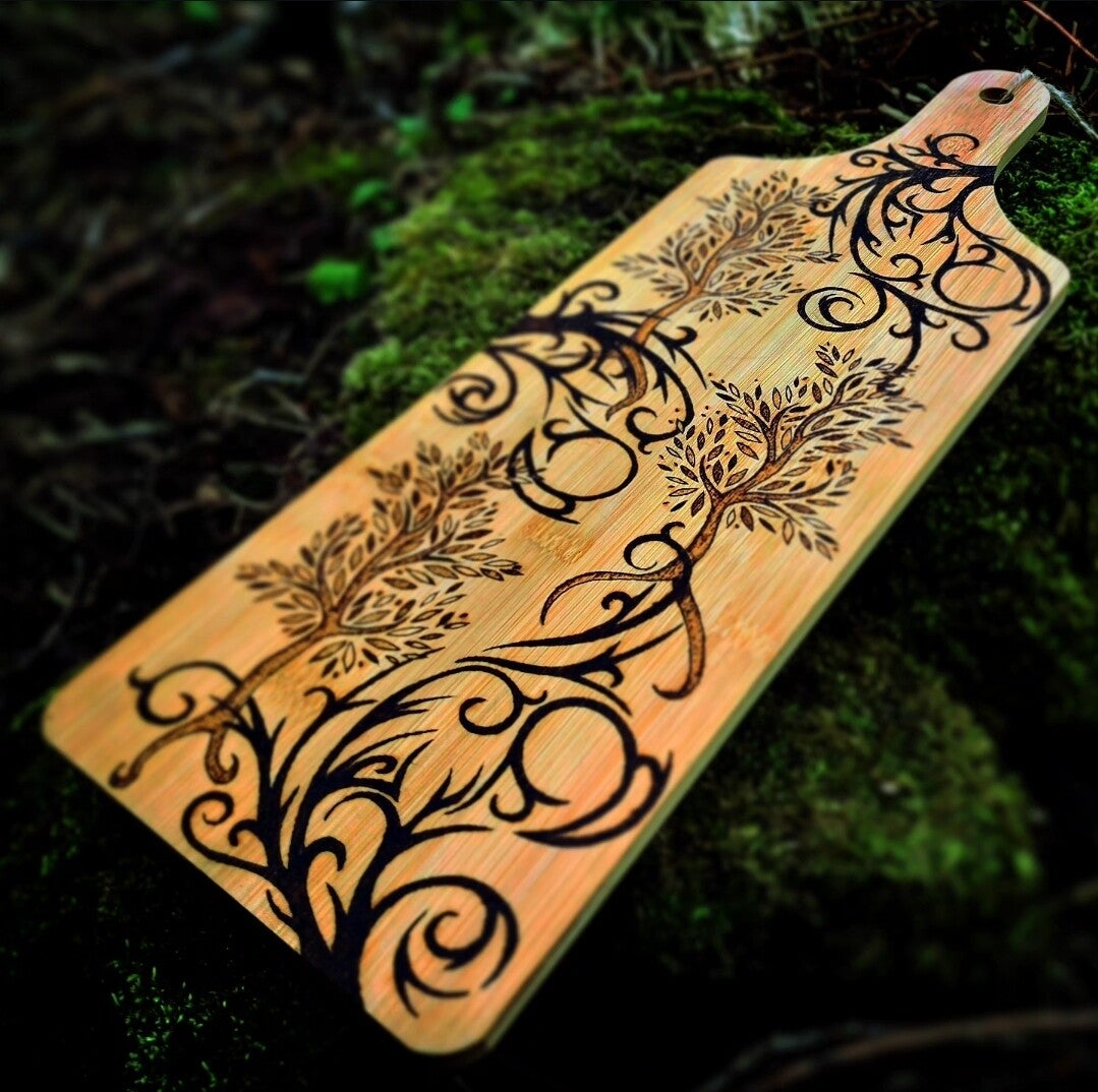 Tree of life. Original art. Large wall hanging 19 x 6 inches.