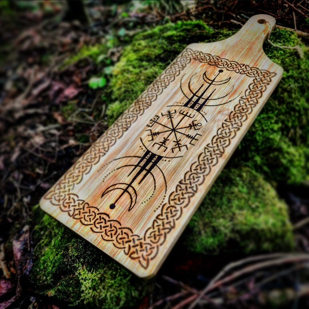 The Vegvísir. Large wall hanging 19 x 6 inches