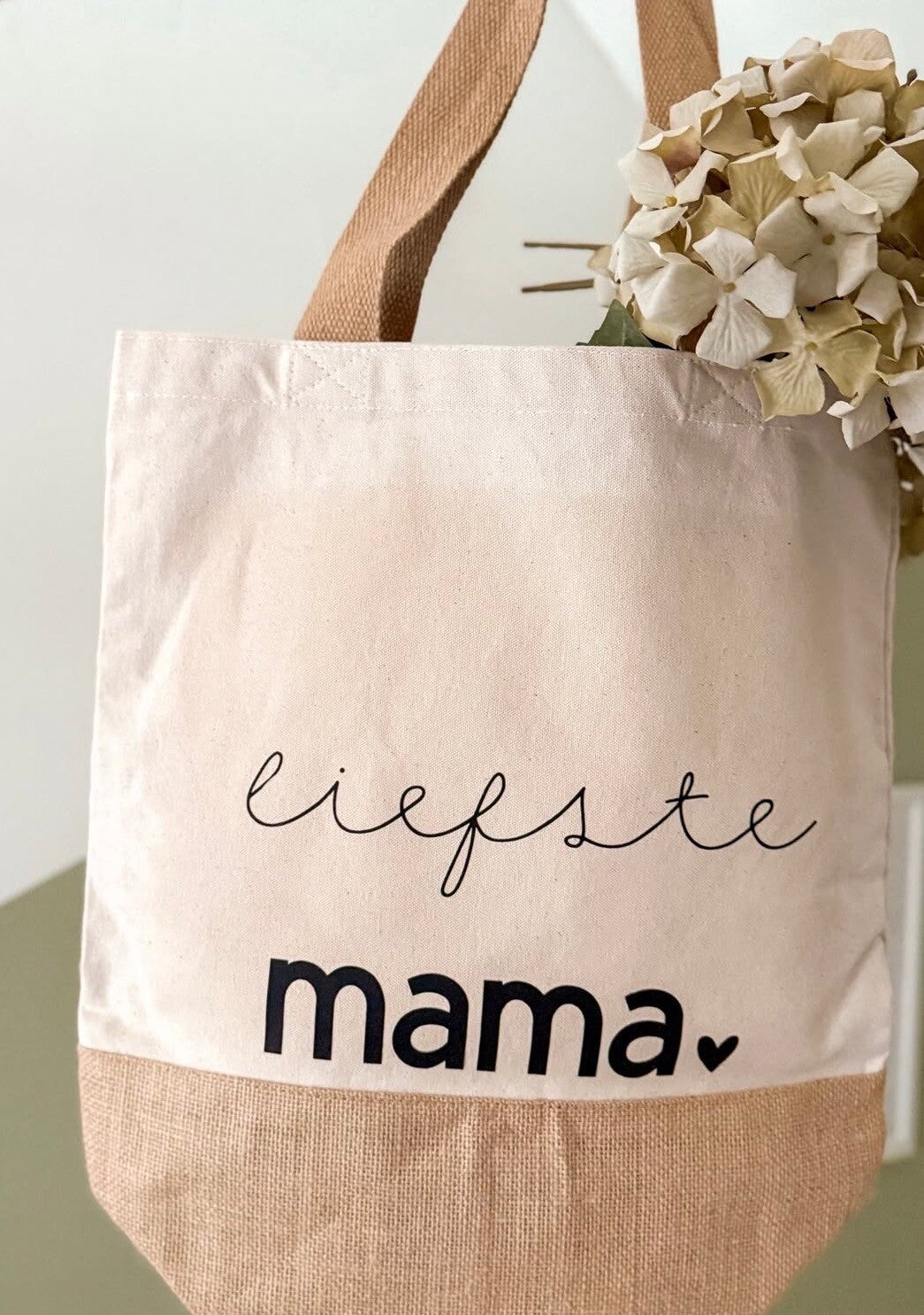Canvas/jute tas 'Liefste Mama'