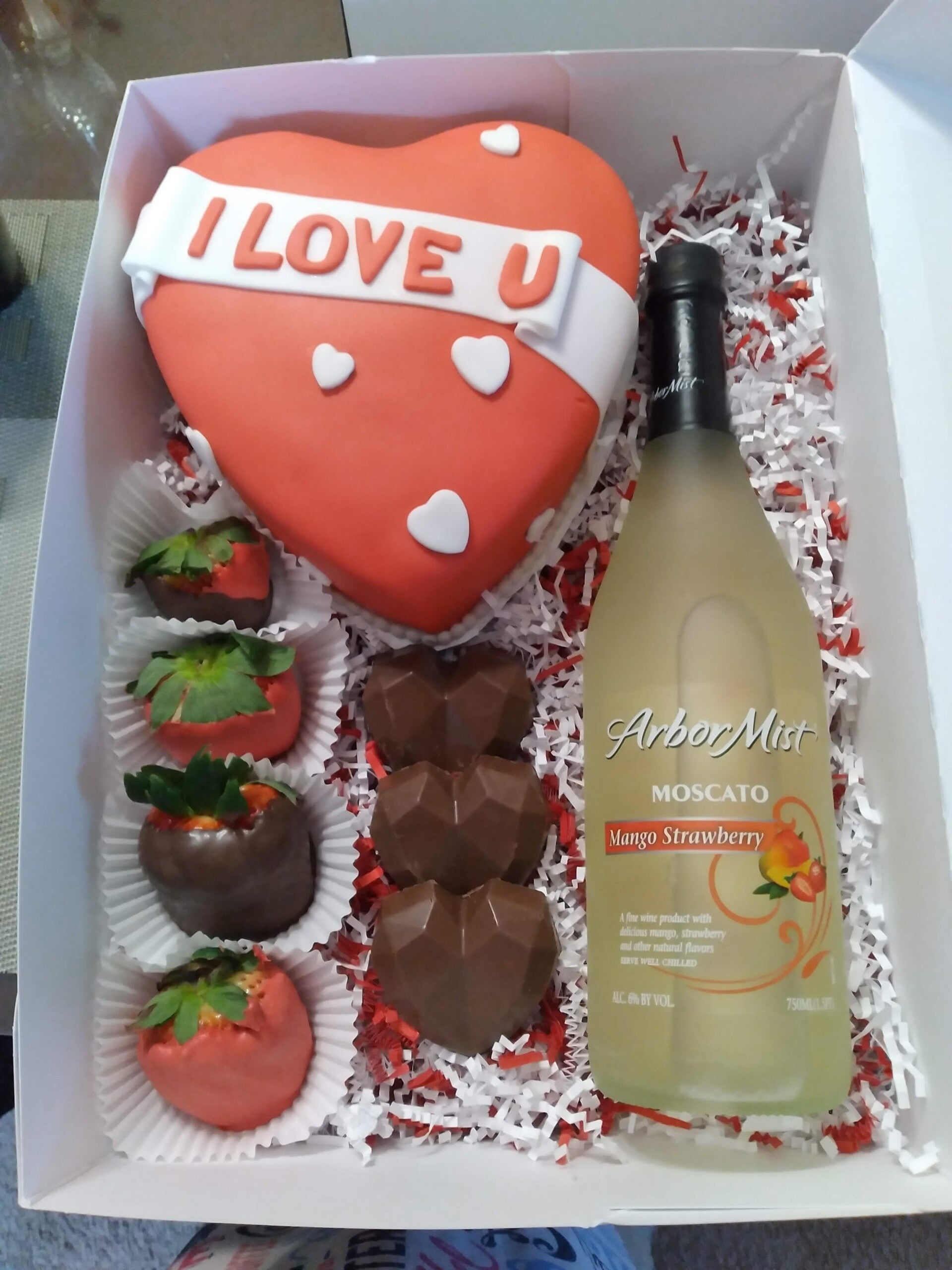 Wine, Chocolate and Cake Treat Box