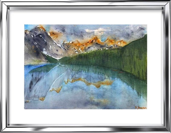 Festival of Light in the Mountains-Original Signed Watercolor Painting by S.Jensen