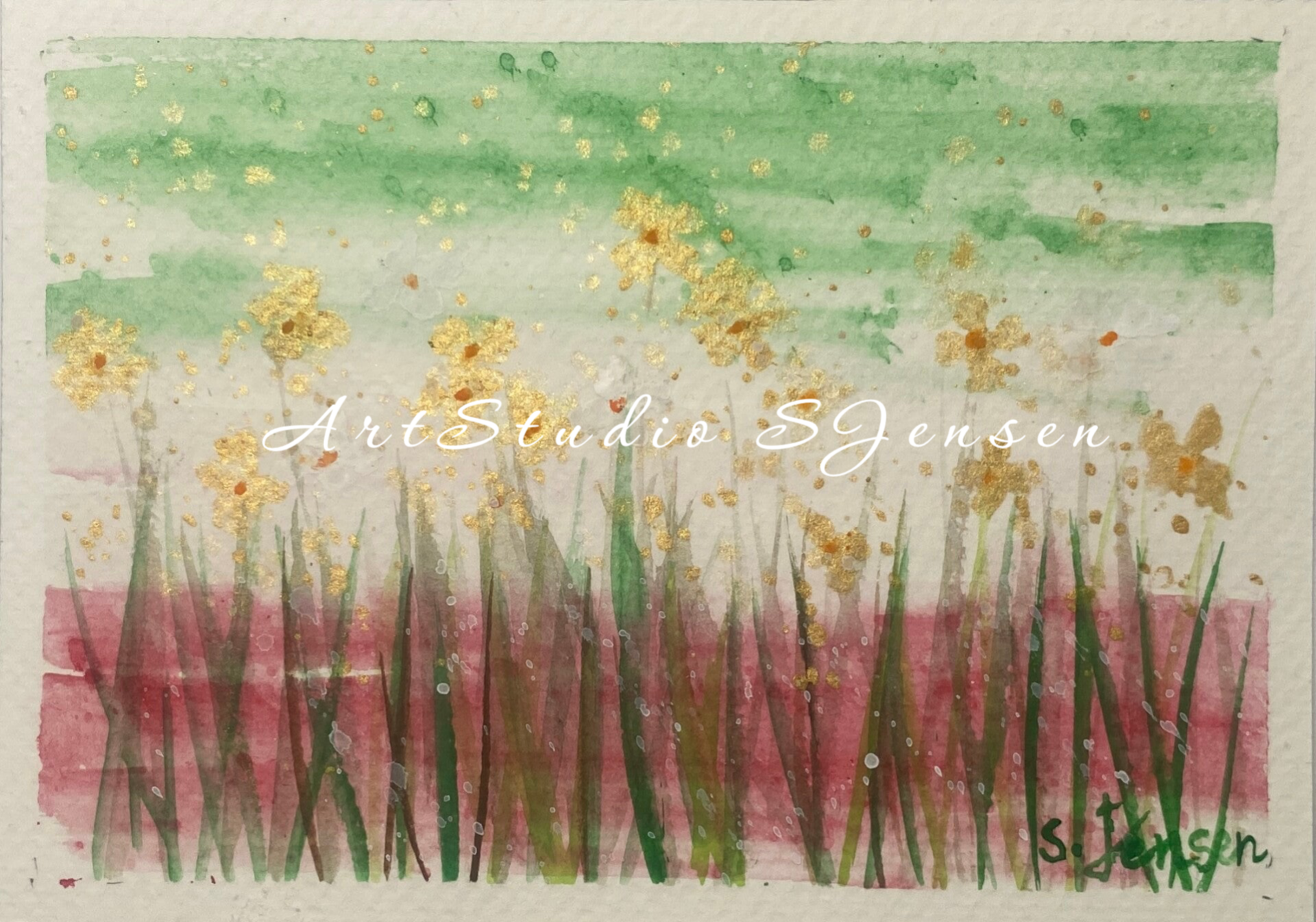 Original Hand-painted,signed,4 limited edition Postcard by S.Jensen