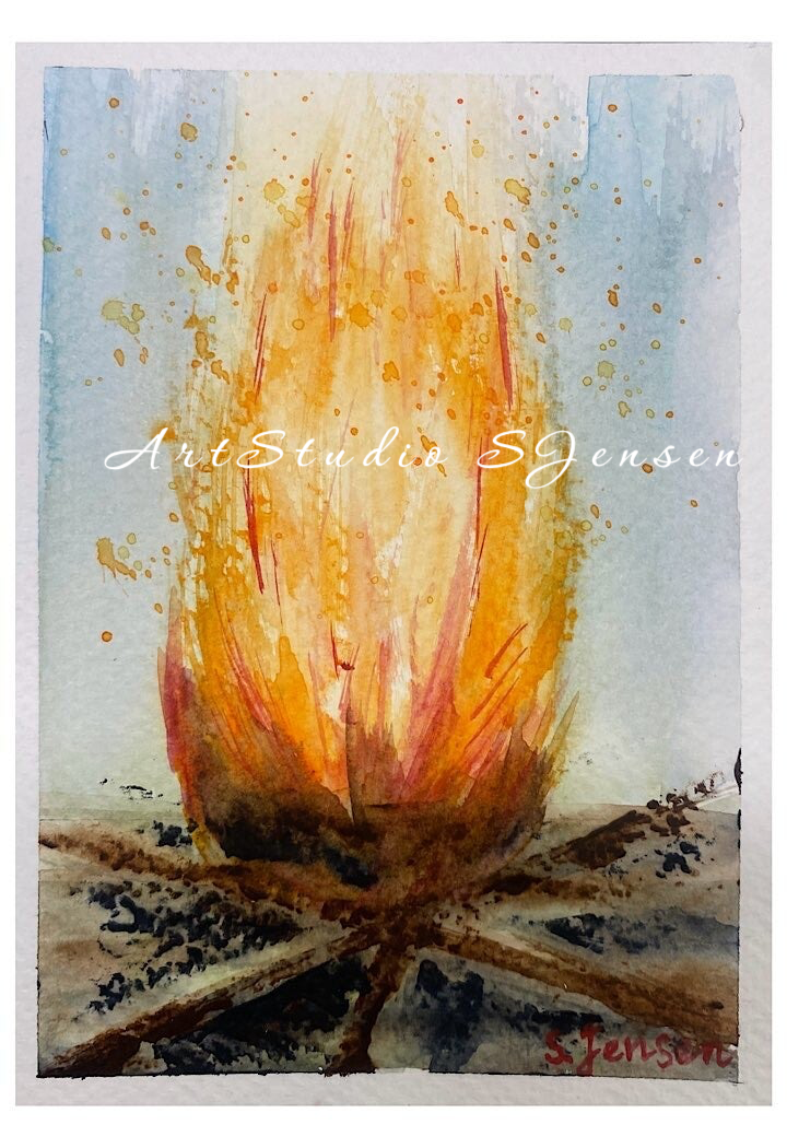 Original Hand-painted,signed,4 limited edition Postcard by S.Jensen