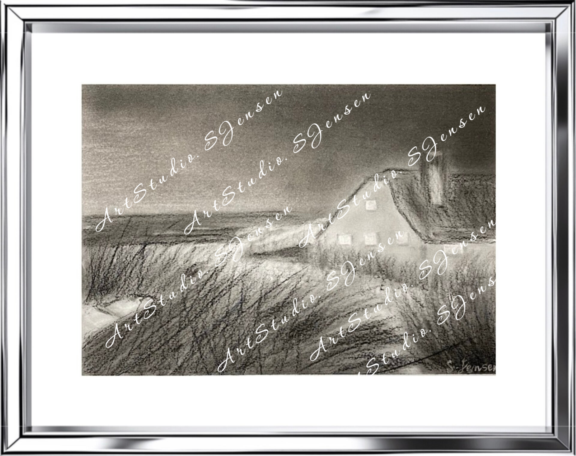 “A Place to Breathe”-Original Signed Charcoal Drawing by S.Jensen