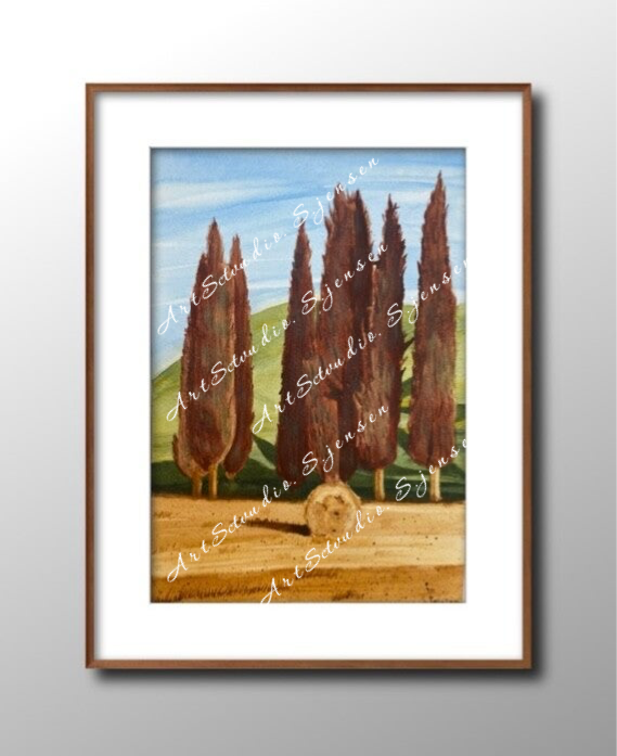 Wheat field- Original Water Color Painting by S.Jensen