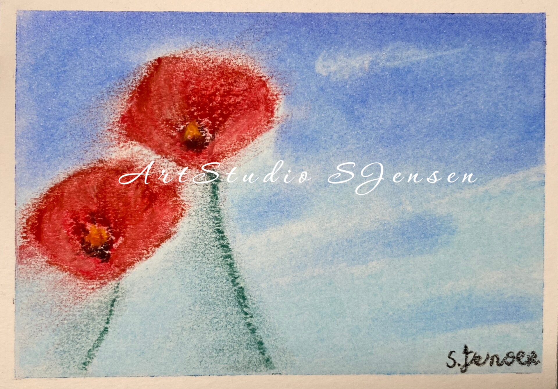 Original Hand-painted,signed,limited edition Postcard by S.Jensen