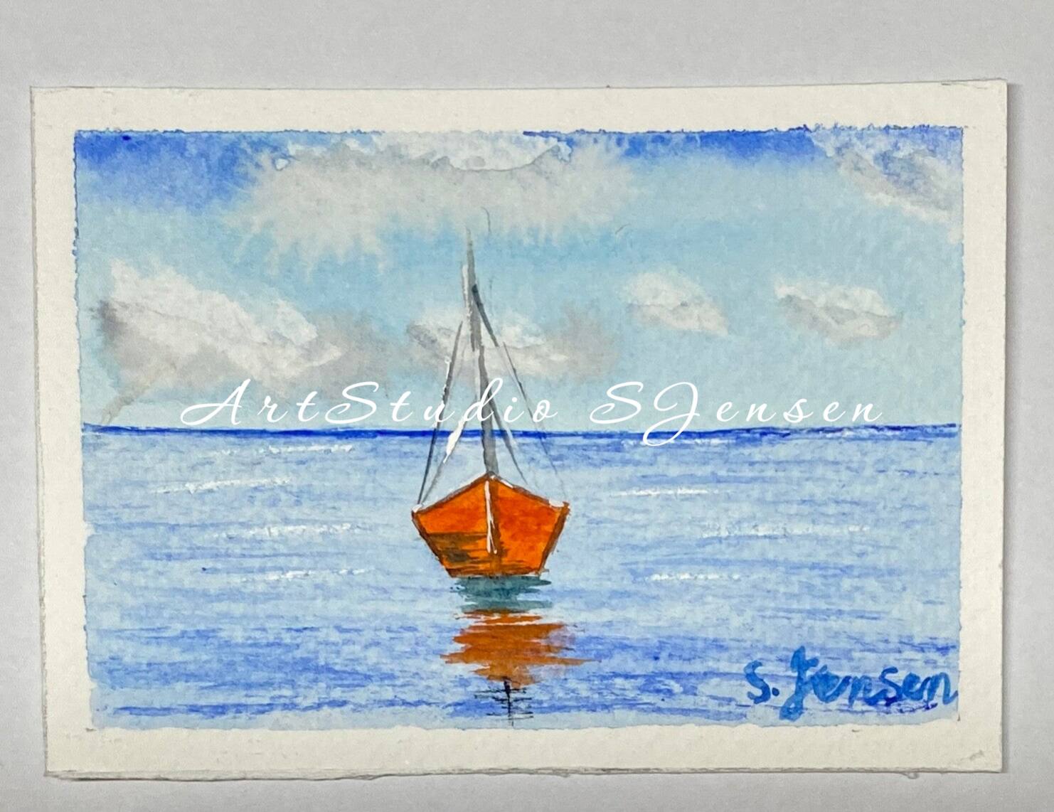 Original Hand-painted,signed,4limited edition Postcard by S.Jensen