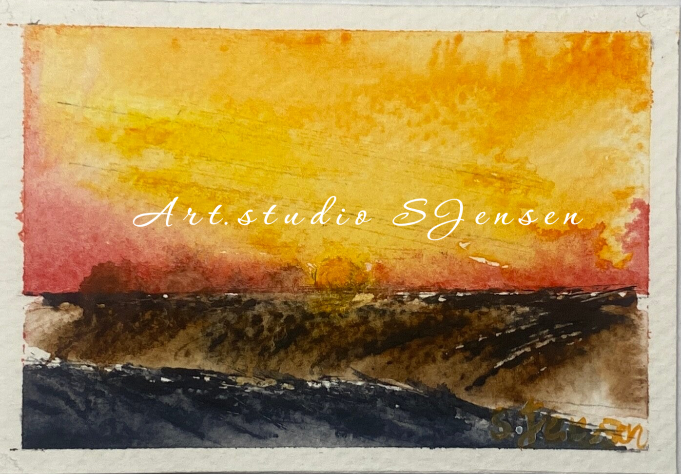 Original Hand-painted,signed,limited edition Postcard by S.Jensen