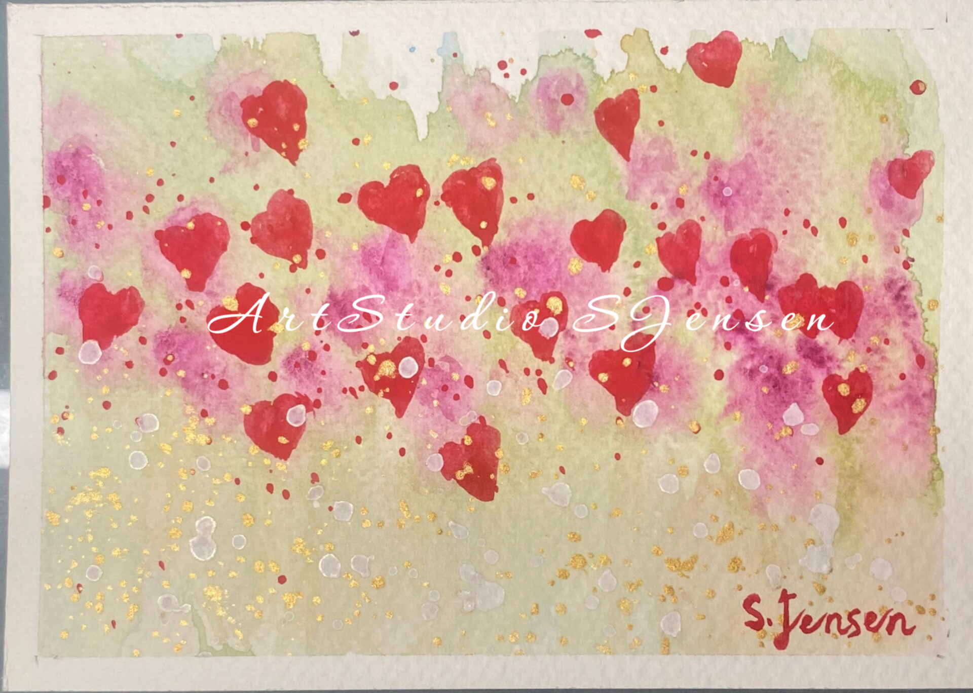 Original Hand-painted,signed,limited edition Postcard by S.Jensen