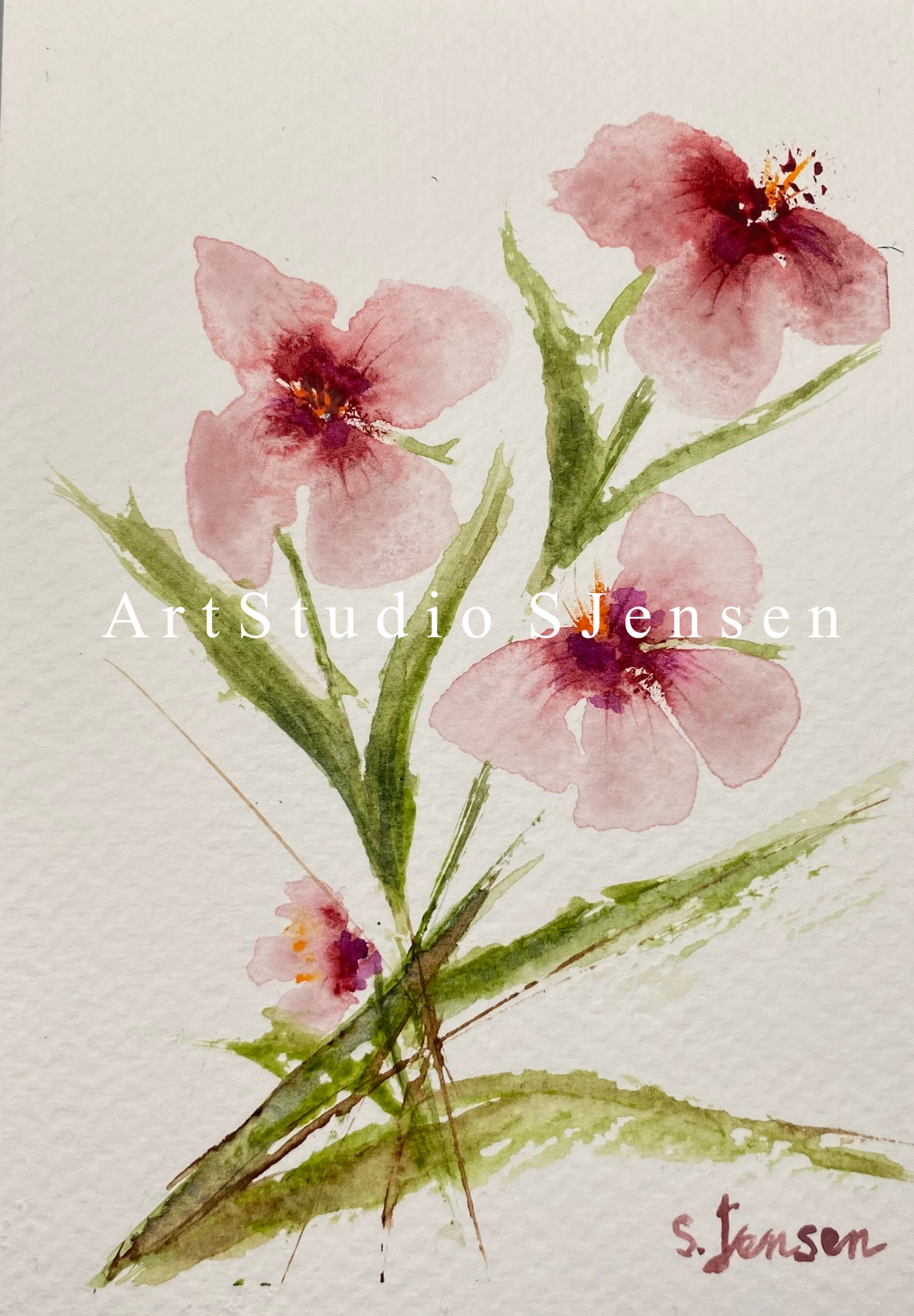 Original Hand-painted,signed,4 limited edition Postcard by S.Jensen