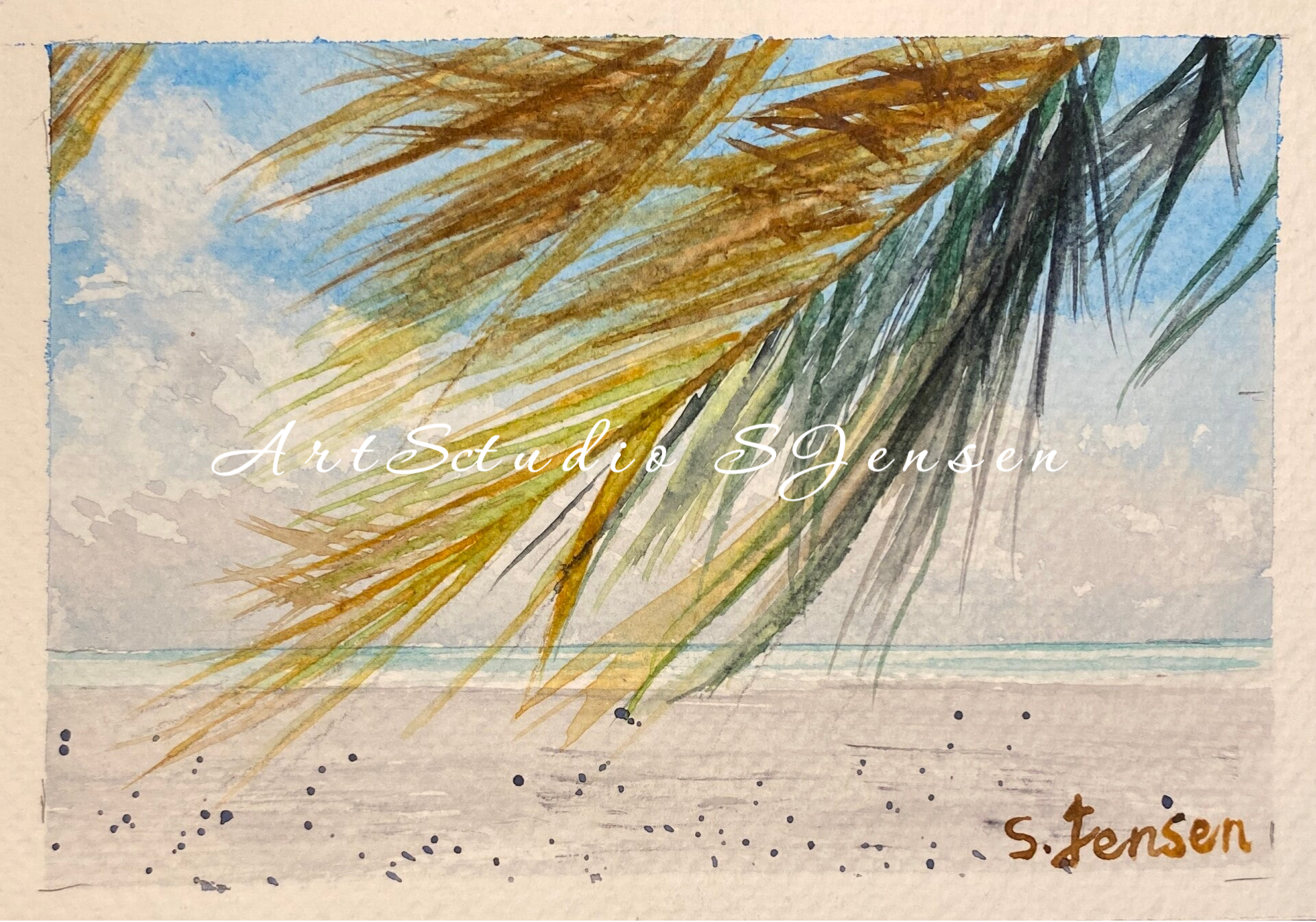 Original Hand-painted,signed,limited edition Postcard by S.Jensen