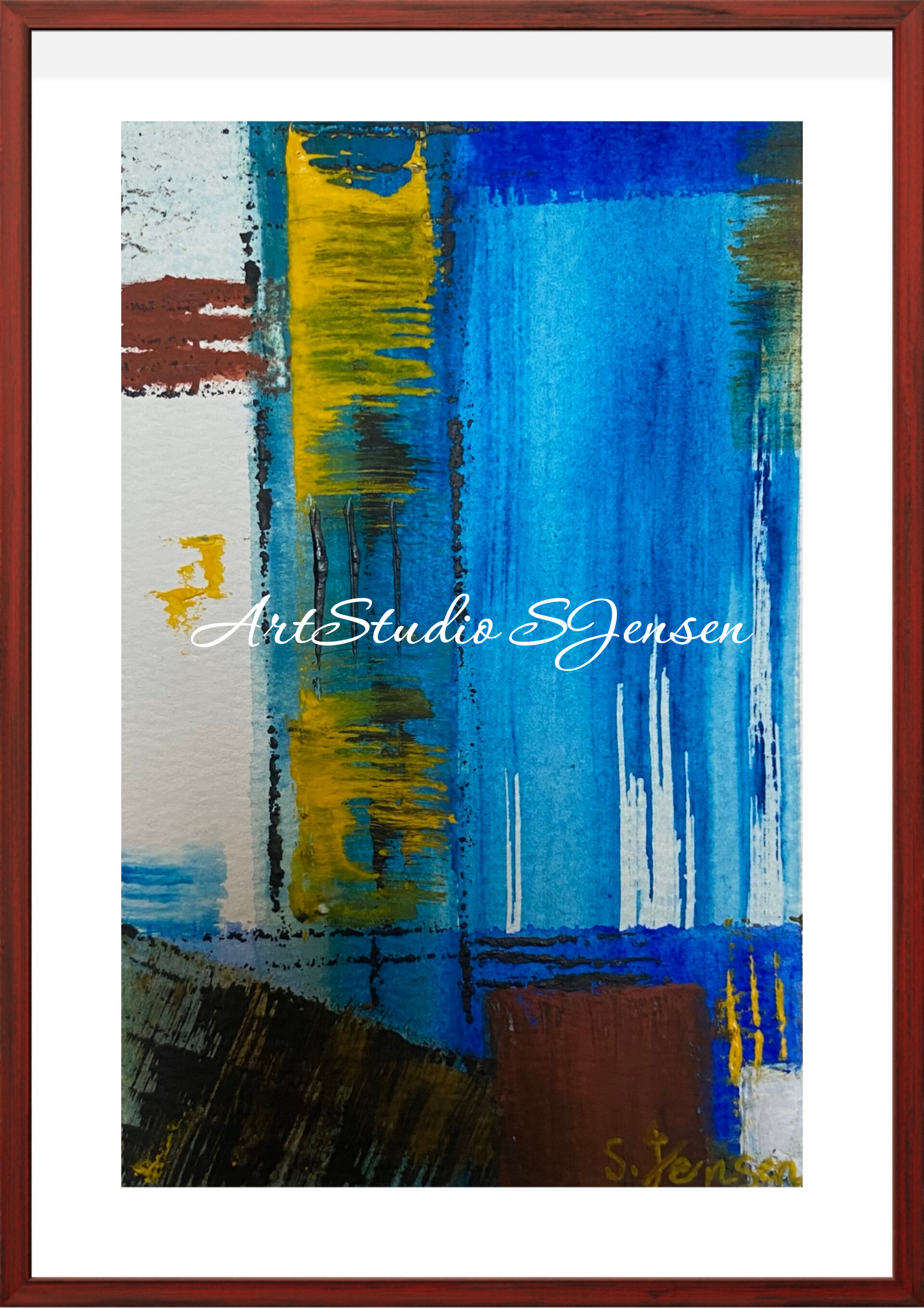 Abstract #4- Original Signed Abstract Watercolor Artwork by S.Jensen