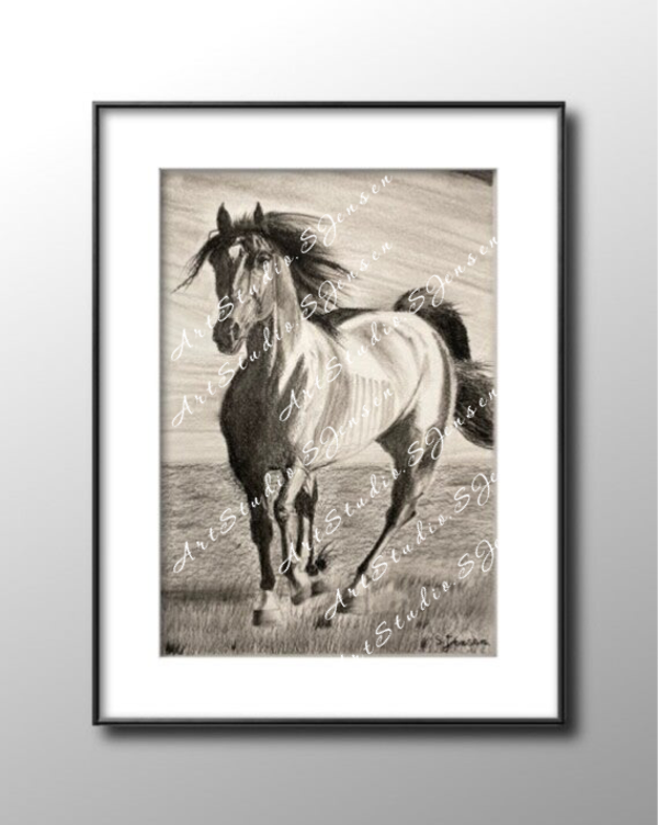 Grace in Motion- Original Charcoal Drawing by S. Jensen