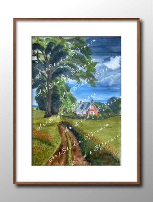Summer House- Original Water color Painting by S.Jensen
