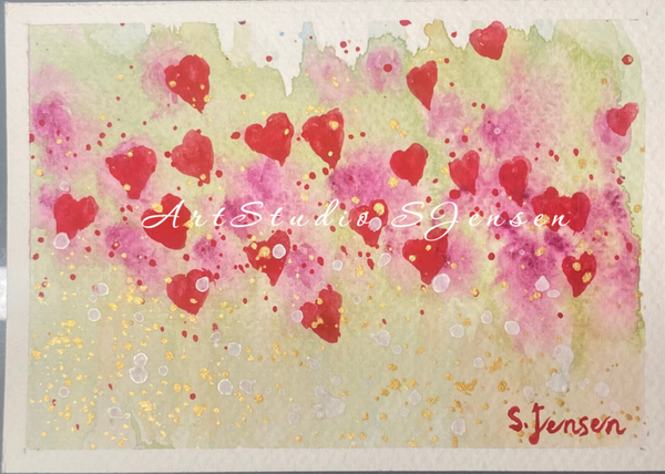 Original Hand-painted,signed,limited edition Postcard by S.Jensen
