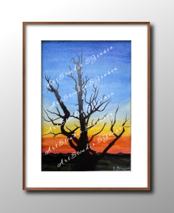 Where silence blooms- Original Water Color Painting by S. Jensen