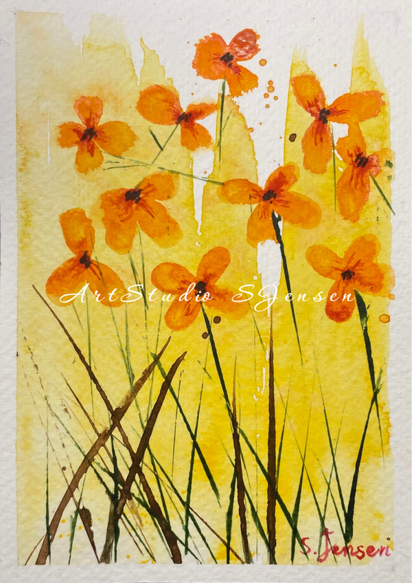 Original Hand-painted,signed,4 limited edition Postcard by S.Jensen
