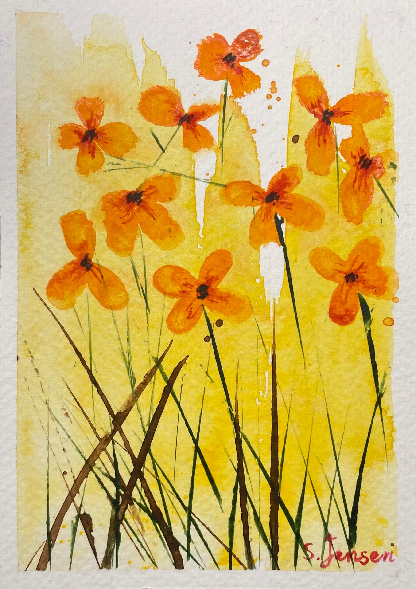 Original Hand-painted,signed,4 limited edition Postcard by S.Jensen