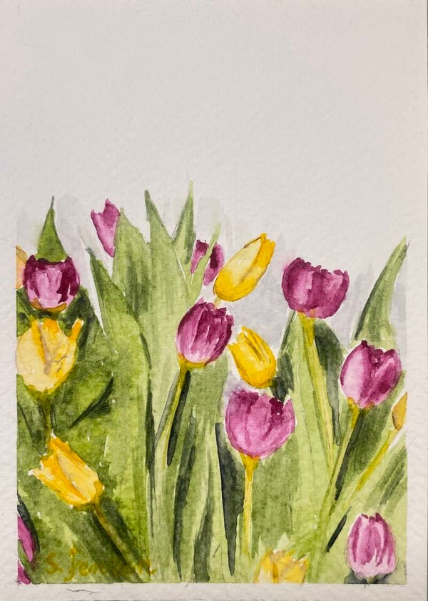 Original Hand-painted,signed,4 limited edition Postcard by S.Jensen