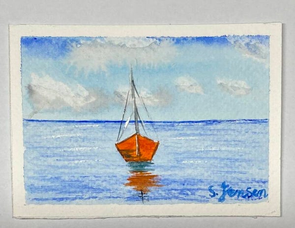 Original Hand-painted,signed,4limited edition Postcard by S.Jensen