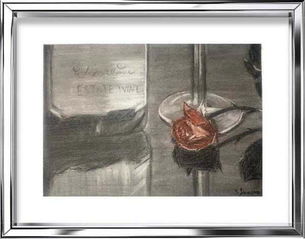 The First Supper-Original Signed Charcoal & Soft Pastel Drawing by S.Jensen