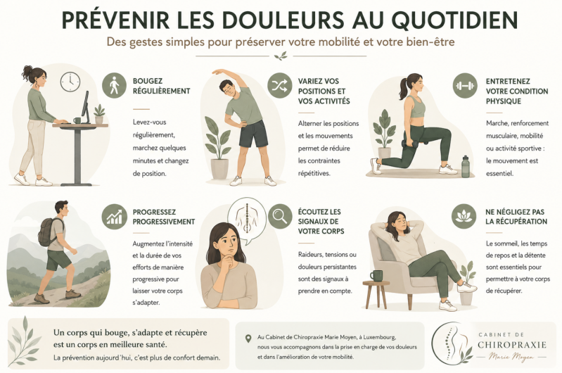 prévenir des douleurs - Chiropraxie Luxemburg
