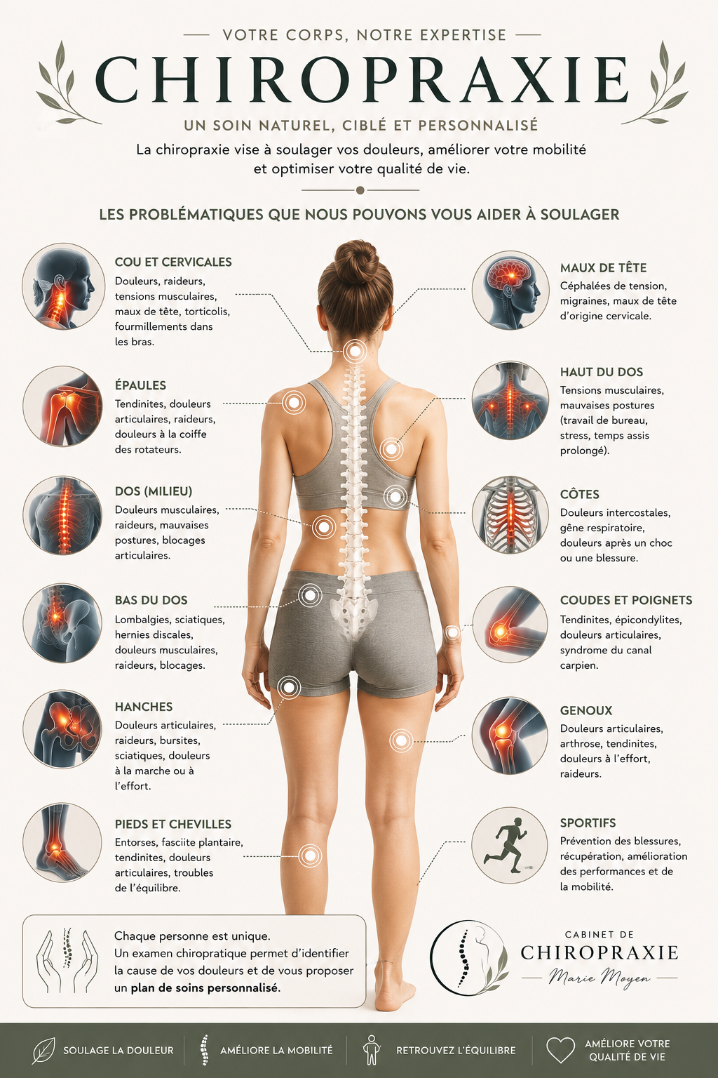 les différents motifs de consultation en chiropraxie 