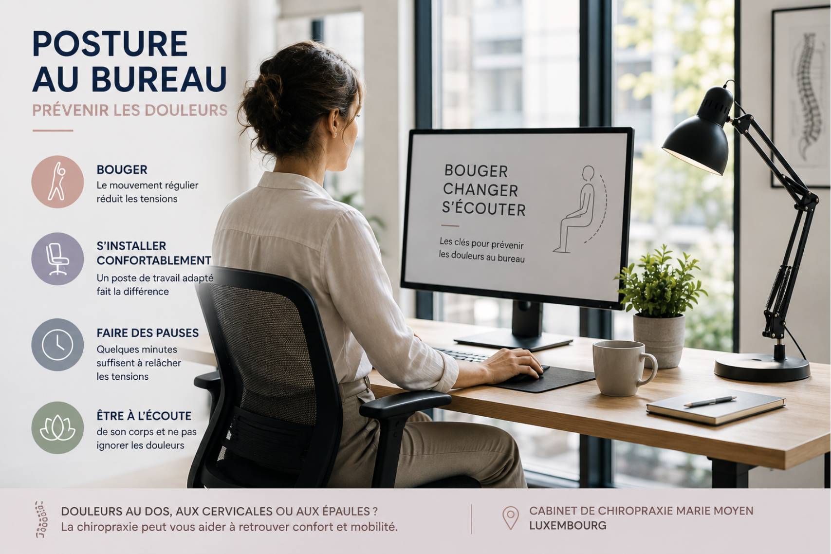 posture au bureau prevenir les douleurs luxembourg