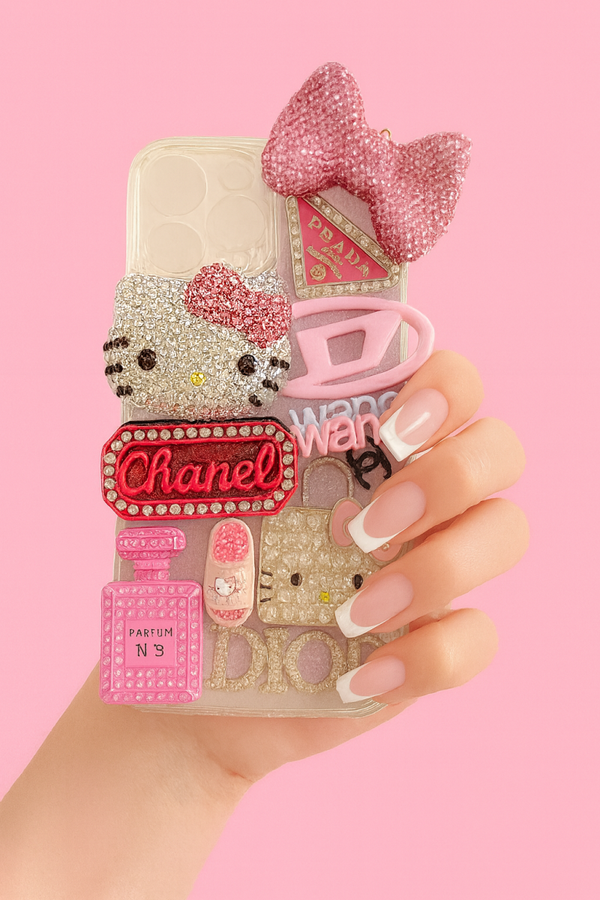 ✨ Luxury Pink Hello Kitty Designer Rhinestone Case – iPhone 16 Pro Max