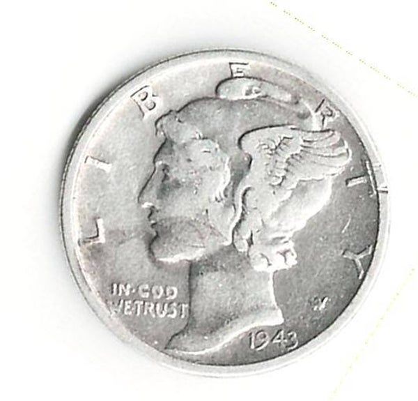 1943 D Mercury Dime - Circulated - 90% Silver