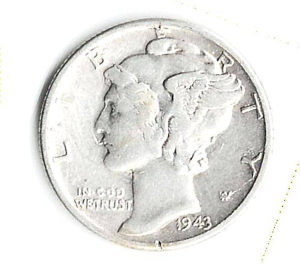 1943 P Mercury Dime - Circulated - 90% Silver - Classic Coins