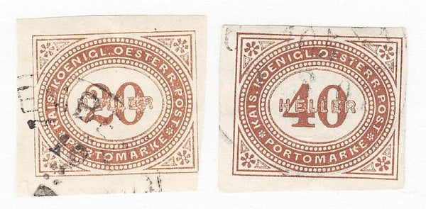 Austria #J19 #J20 Used Imperfs of 1899/900 - Shipping Free