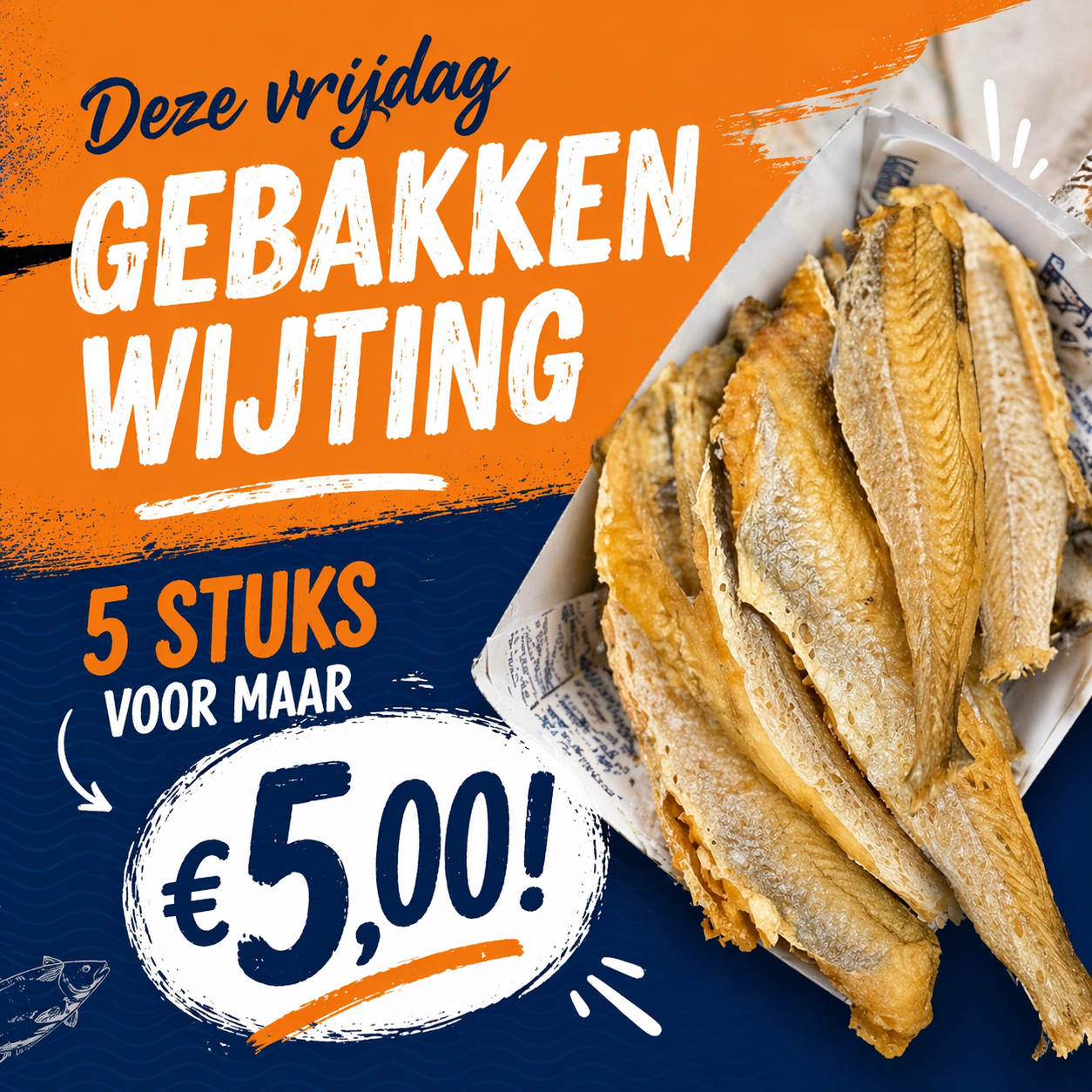 Vers gebakken wijting (alleen vrijdag tussen 10.00 en 14.00 uur)