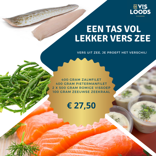 Tas vol lekker vers uit zee