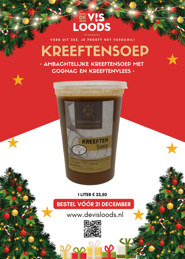 Kreeftensoep (met stukjes kreeft en cognac)