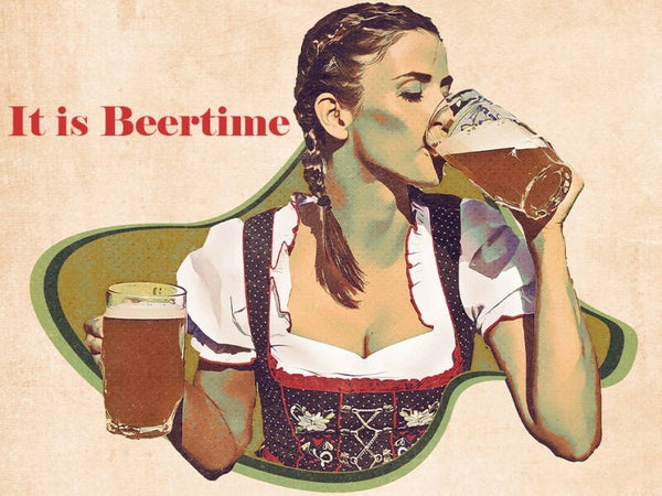 Metalen bord 30 x 40 cm "Beertime"