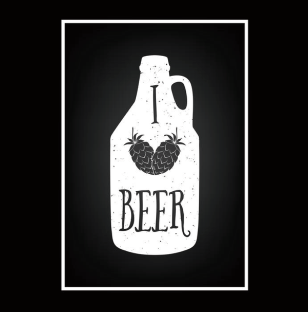 Textielframe "I love beer"