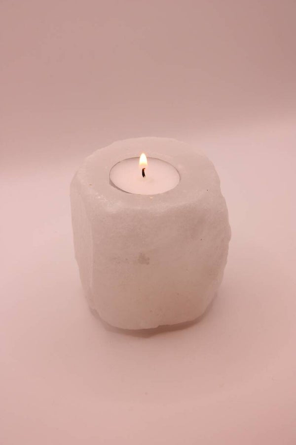 Himalaya Zout Theelichthouder – Wit