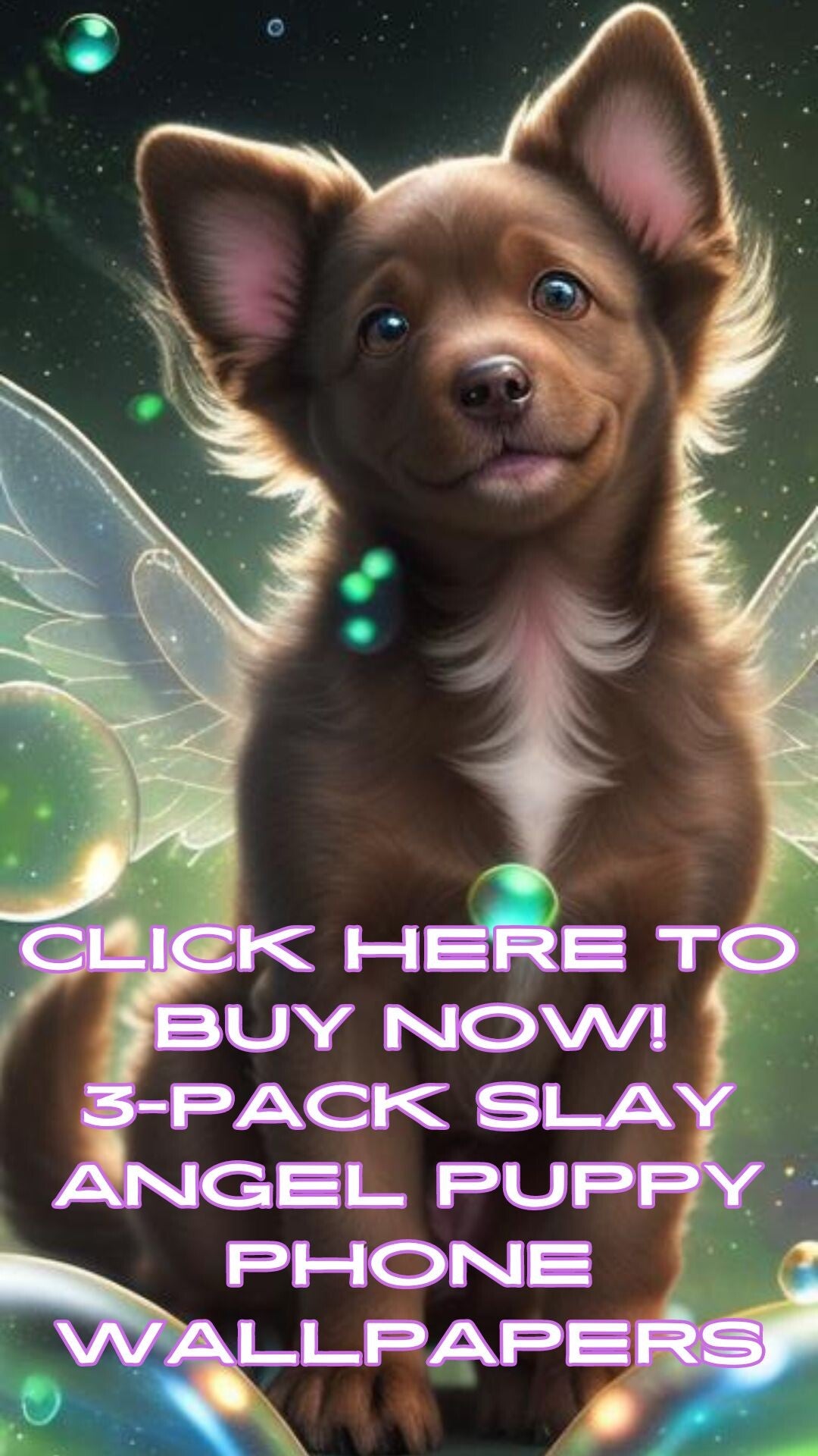 Three Pack Images of Cute Angel Puppy Dogs Phone Wallpapers Backgrounds