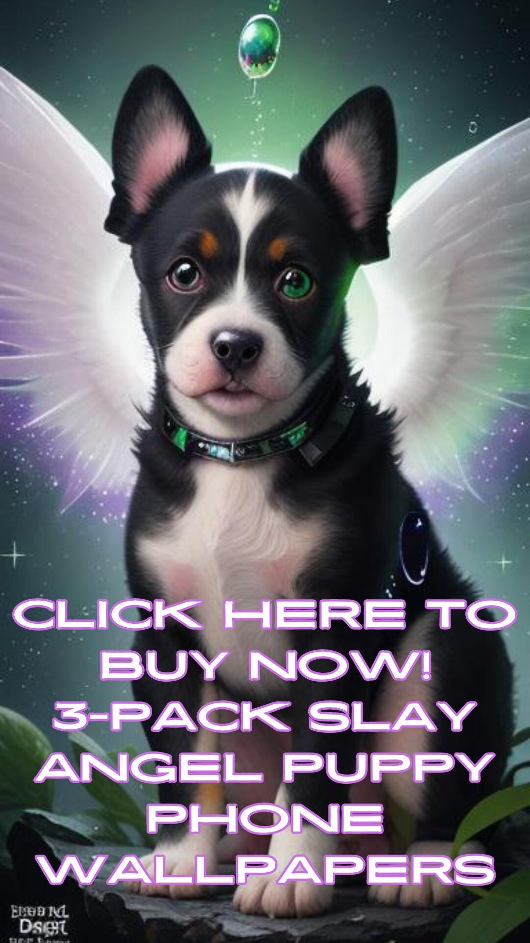 Three Pack Images of Cute Angel Puppies. Digital art images of puppy dogs. High Definition Images. Digital Collectibles. JD Slayton.