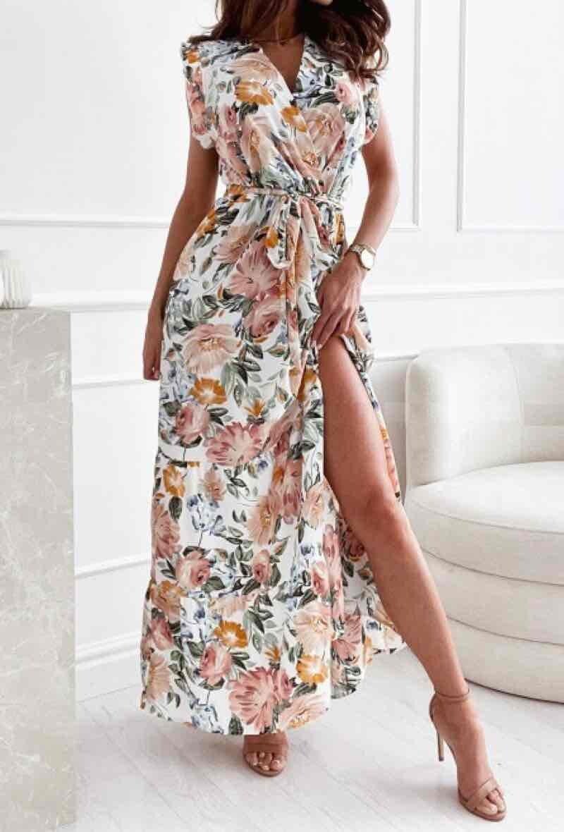 Robe longue fleuri shopping chez Aurore