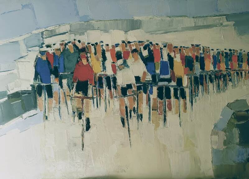 Peloton du tour de France 92x65 cm