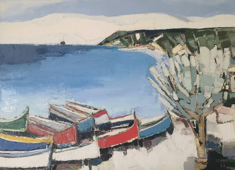 Pointus sur la plage 100x73 cm