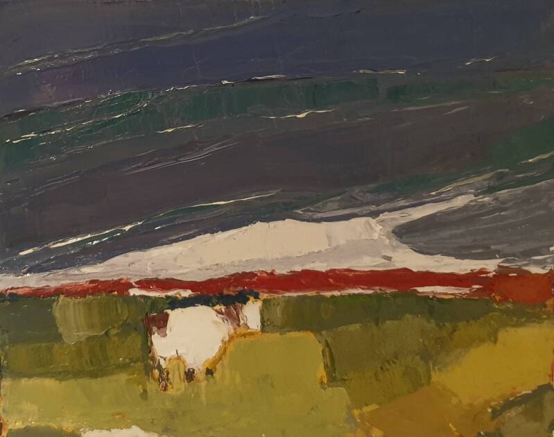 Vache dans le pré 30x24 cm