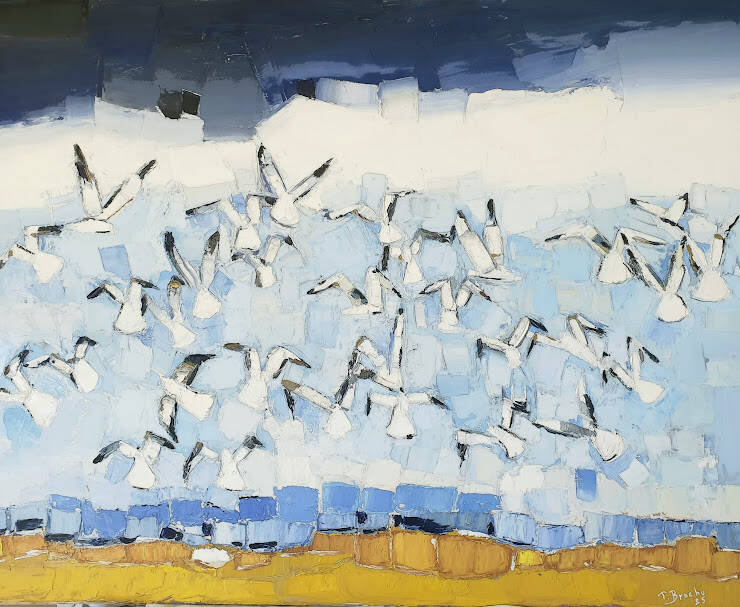 Vol de mouettes 100x80 cm