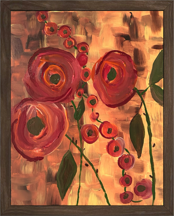 Tuscan Roses 11x14” canvas panel