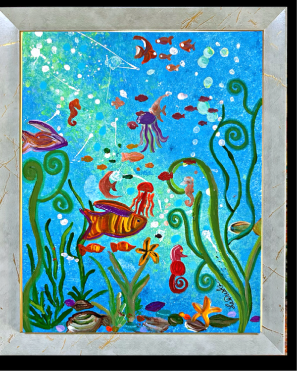 Under the Surface 8x10” canvas panel, framed