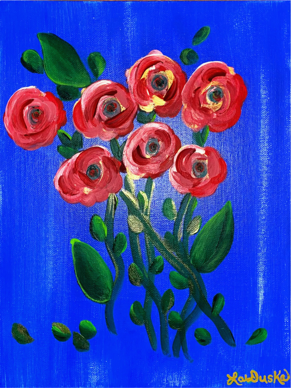Lucy's Roses 9x12" Canvas Panel